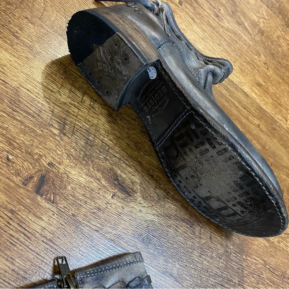 Bed Stu Craven Fringe Gray Leather Bootie Size 10 - Picture 10 of 11